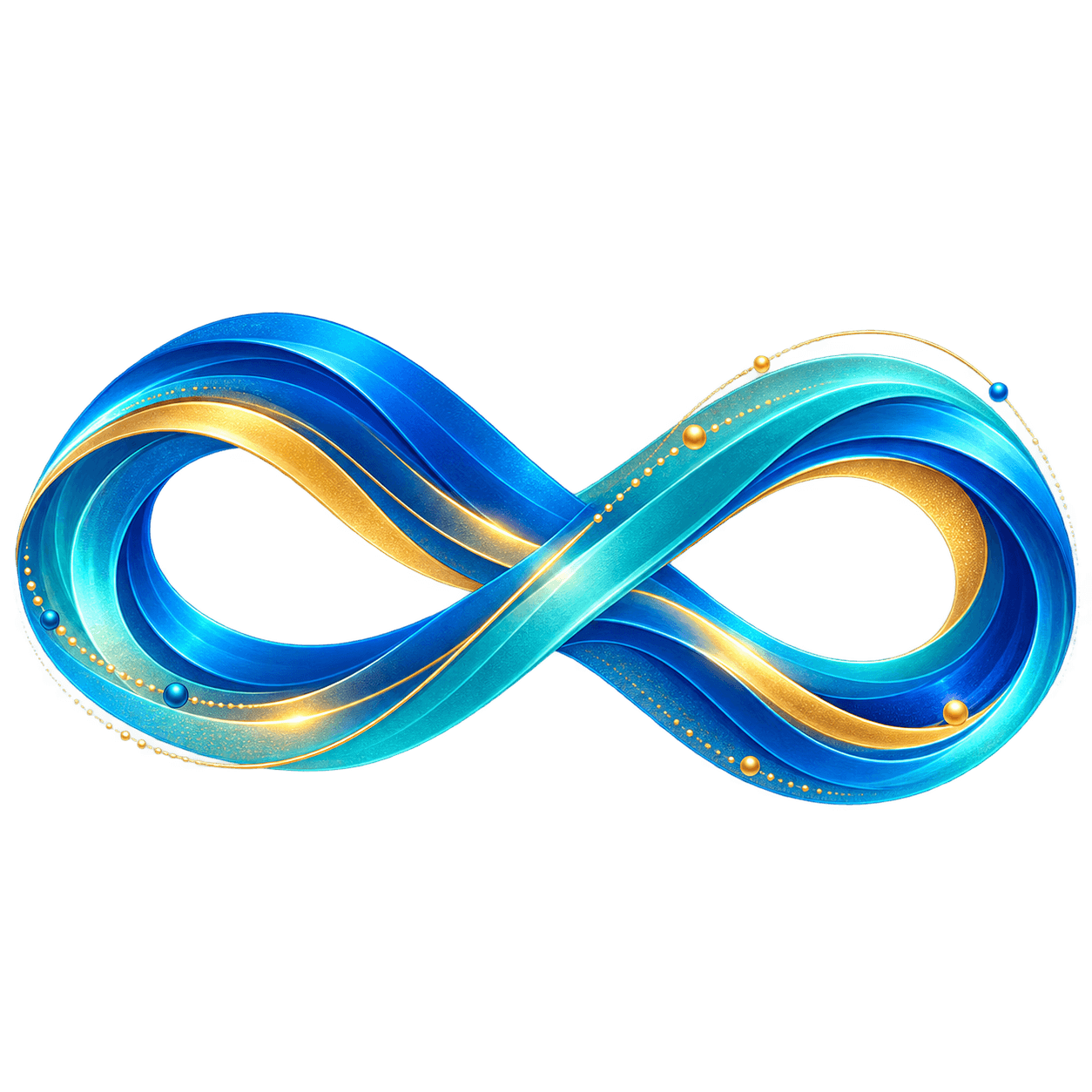 The TokenKey mark: a ribbon in the shape of an infinity symbol, threaded with strands of gold beads